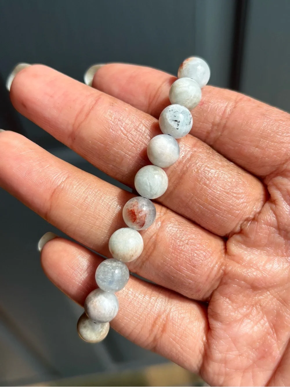 Inclusion Aquamarine Crystal Bracelet 9mm